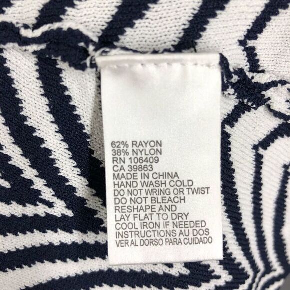 CATHERINE Malandrino Valerie Navy White ZigZag Knit Dress Sz‎ S - Picture 10 of 10